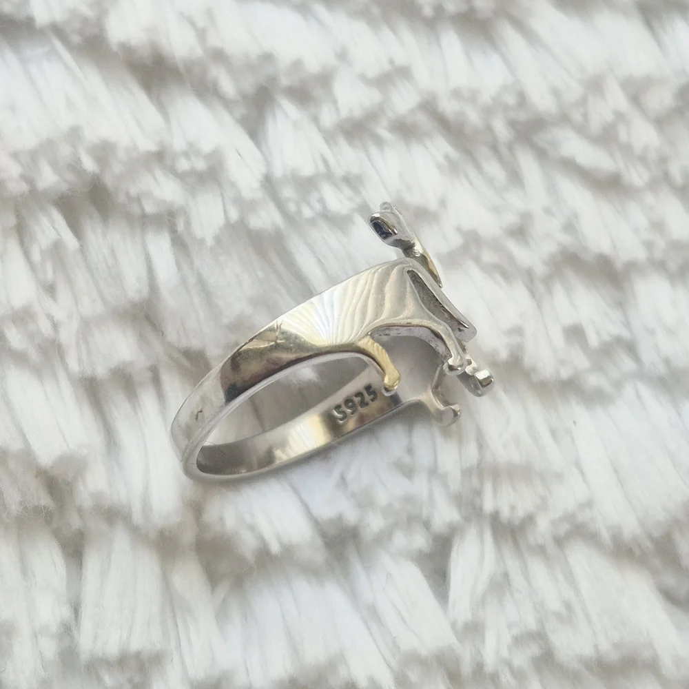 Vintage Sterling Silver Dachshund Wrap Ring - Picture 6 of 8